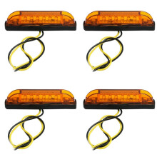 4pcs 4Inch Amber LED Light 12V Sealed Utility Strip Bar Lights 6LED RV Marine Boat