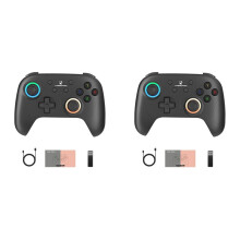 2X ANBERNIC RGP01 Gamepad Controlador de Juegos Inalámbrico Joystick de Efecto Hall RGB para PC Android IOS Steam Negro