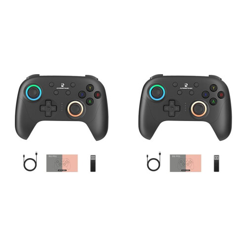 2X ANBERNIC RGP01 Gamepad Wireless  Game Controller RGB Hall Effect Joystick per PC Android IOS Steam Nero