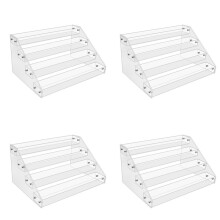 4X 4Tier Clear Acrylic CD Holder Cascading CD Storage Rack,DVD/CD Display Rack & Vinyl Record Storage Stand