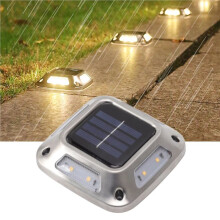 12pcs 8 LEDs Solar Ground Light Solar Light Warm Light Solar Garden Lamp Outdoor Courtyard Driveway Light