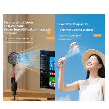 Ventilador Portátil Recargable de Mano, Ventilador de para Refrigeración, Ideal para Viajes y Exteriores, Humidificador de Niebla A