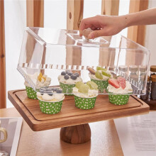 Taartstandaard met Deksel, 33 cm Rechthoekige Multifunctionele Taarthouder, 2-in-1 Desserttafelset, Charcuterieplank