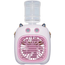 (Pink) MINI Spray Fan USB Portable Handheld Fan with Dual Spray Cooling Mist