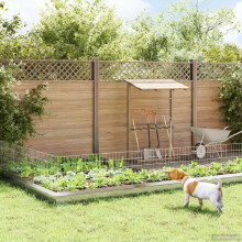 vidaXL Gartenzaun mit Pfählen 12 stk. 55 x 50 cm Verzinkter Stahl