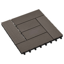vidaXL Terrassenfliese 11 stk. Dunkelbraun 30 x 30 cm WPC