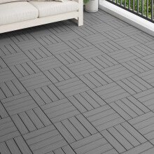 vidaXL Terrassenfliese 3D-Design 11 Stk. Grau 30 x 30 cm WPC