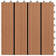 vidaXL Terrassenfliese 11 stk. Braun 30 x 30 cm WPC