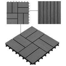 vidaXL Terrassenfliese 11 stk. Grau 30 x 30 cm WPC