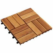 vidaXL Terrassenfliese 10 Stk. Braun 30 x 30 cm Akazien-Hartholz