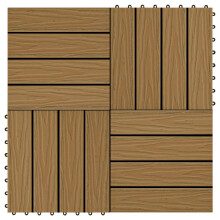 vidaXL Terrassenfliese 3D-Design 11 Stk. Teak 30 x 30 cm WPC