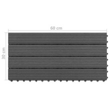 vidaXL Terrassenfliese 6 Stk. Schwarz 60 x 30 cm WPC