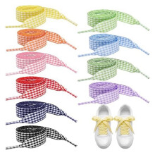 Gingham-Schnürsenkel Modische Weiche Karierte Bänder Schnürsenkel Bunte Schuhbänder für Frauen Gingham-Band-Schnürsenkel