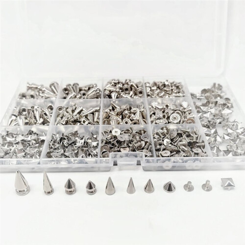 593 Pcs Punk Studs and Spikes Kit for Clothing, Leather, and DIY  Projects 2