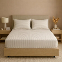 Unalome Sábana Ajustable 100% Algodón Percale Para Cama Queen 1.25 Pies de Profundidad