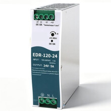 DIN Rail Power Supply 24 V 120 W 5 A, Transformer 100-240 V to 24 V, Overvoltage, Overload, Short Circuit Protection