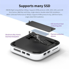 Pour   M4/M4Pro Station D'Accueil 9in1 10Gbps SSD 4K -Compatible Double-Canal 10Gbps USB 3.2 PD100W