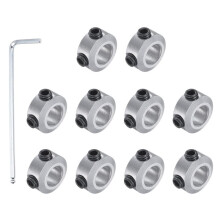 10Pack Shaft Collar, 6mm Bore 6mm Thick Aluminum Alloy Axle Collars 12mm OD Locking Ring with Hex Key