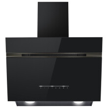 electriQ 60cm Super Silent Angled Cooker Hood – Black, A++ Energy Rated