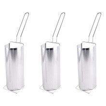 3X Panier Frit en Acier Inoxydable Récipient de Chips de Pomme de Terre à Friture Longue Meilleur pour Les Frites Presse-Pommes de Terre Outil de