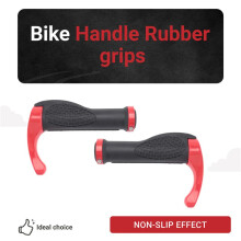 Mountain Bicycle Bike Cycling Lock- Handlebar Hand Bar End Grips Set-Red