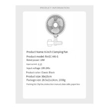 Grow Tent Clip Fan 6Inch with Long-Life EC Motor 10 Dynamic Wind Speeds IP54 for Hydroponics Circulation Cooling UK Plug