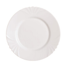 Luminarc Cadix Dinner Plate 25cm Opal Tempered Glass Shallow Wavy White Round