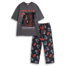 (Small) Star Wars Short Sleeve Long Leg Pyjama Set (Mens Black)