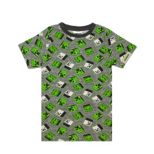 (11-12 Years) Minecraft Short Sleeved T-Shirt (Boys Green)
