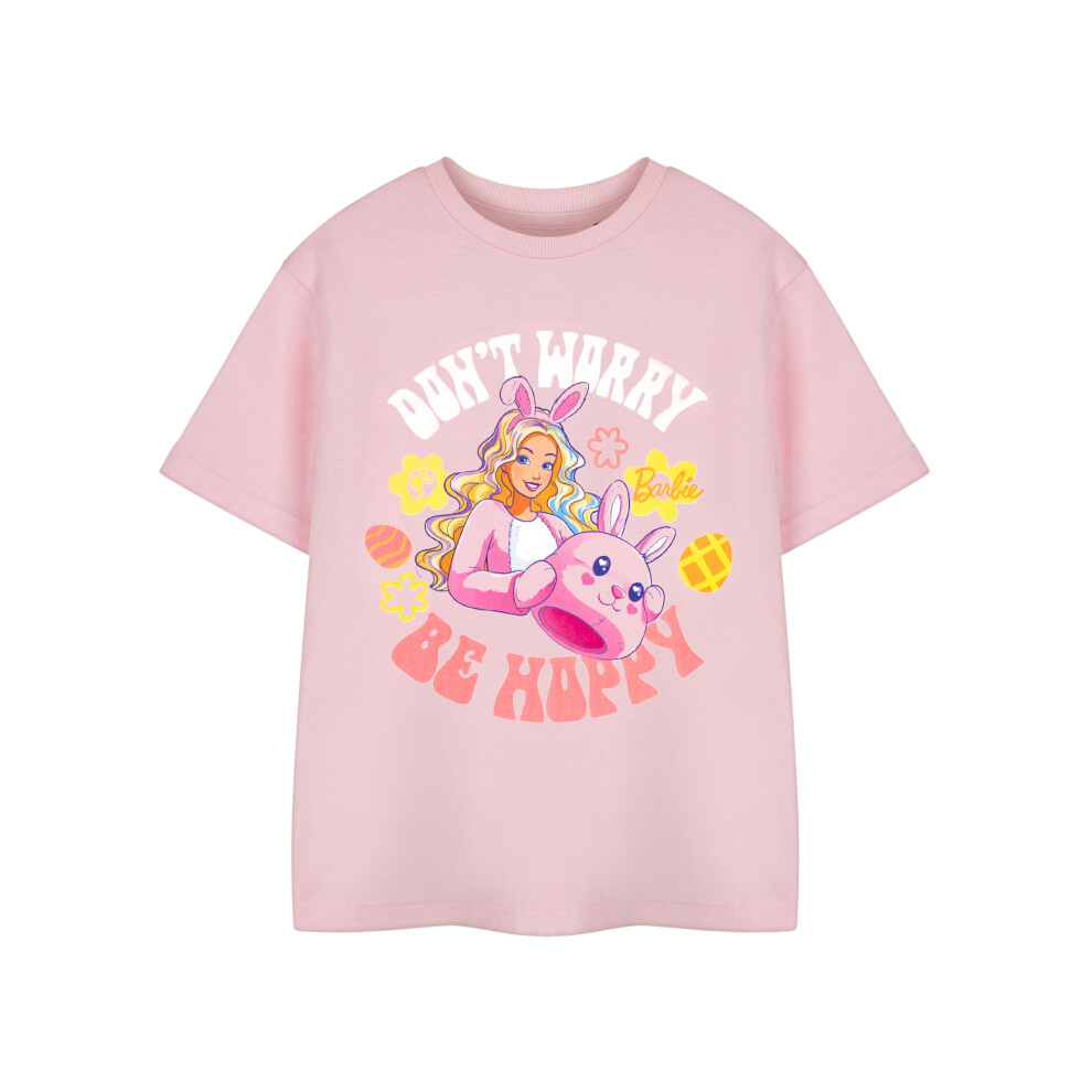 Barbie (7-8 Years) Short Sleeved T-Shirt (Girls Pink)