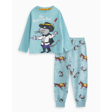 (3-4 Years) Gruffalo & Friends The Highway Rat Long Sleeve Long Leg Pyjama Set (Unisex Kids Blue)