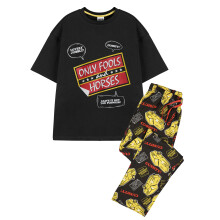 (XX-Large) Only Fools And Horses Short Sleeve Long Leg Pyjama Set (Mens Black)