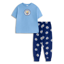 (9-10 Years) Manchester City Short Sleeve Long Leg Pyjama Set (Boys Multicoloured)