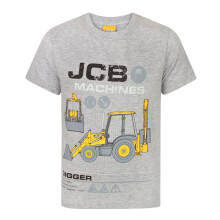 (11-12 Years) JCB Short Sleeved T-Shirt (Boys Grey)