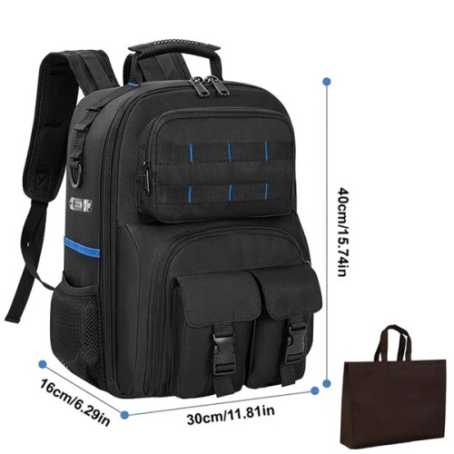 Heavy Duty Tool Backpack Professional Electrician Tool Bag with Organizer 1