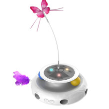 Juguetes Inteligentes 3 en 1 para Gatos, Pelota de Juguete Automática con Plumas de Mariposa, Juego de Juguetes Interactivos Electrónicos para