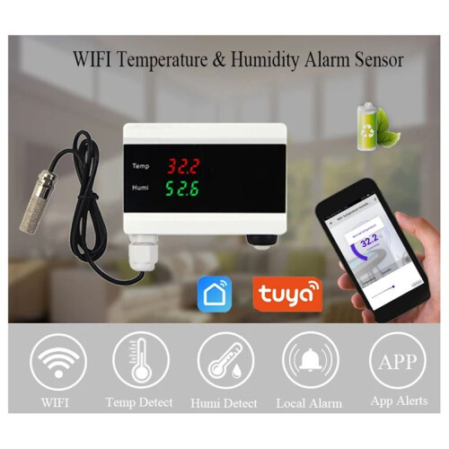 Tuya WIFI Temperature and Humidity Sensor for  Home with LCD Display Home Thermostat Controller