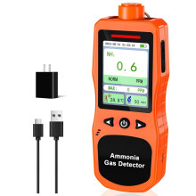 US PLUG,Portable Ammonia Gas Detector,0-200 PPM Monitor with Temperature Humidity Tester for Farm,Poultry,Pig&Livestock