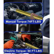 Offset Impact Extension Wrench,Ratchet Wrench High Torque Auto Repair Tool, 1/2 Manual Automatic with 4 Adapter