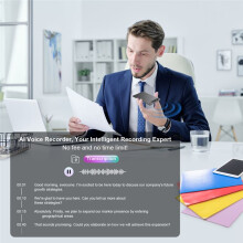 AI Voice Recorder,ChatGPT Voice Recorder with Transcription,Support 23 Languages,Audio Recorder for Meetings,Lectures