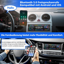 Autoradio RDS, Autoradio mit Typ-C-Ladeanschluss, FM/AM-Fernbedienung, 2 USB, AUX, , MP3-Player, DSP/EQ