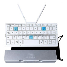 JOMAA Foldable Keyboard, Rechargeable Aluminum Housing Portable Folding Travel Keyboard for Phone Tablet Laptop,B
