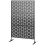 Metal Decorative Privacy Screen Outdoor Divider, Black Grid 2