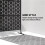 Metal Decorative Privacy Screen Outdoor Divider, Black Grid 6