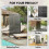 Metal Decorative Privacy Screen Outdoor Divider, Black Grid 8