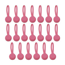 20 Stuks Kabelorganizer Minimalistische Siliconen Kabelorganizer voor Data-, Koptelefoon- en Oplaadkabels Donkerroze