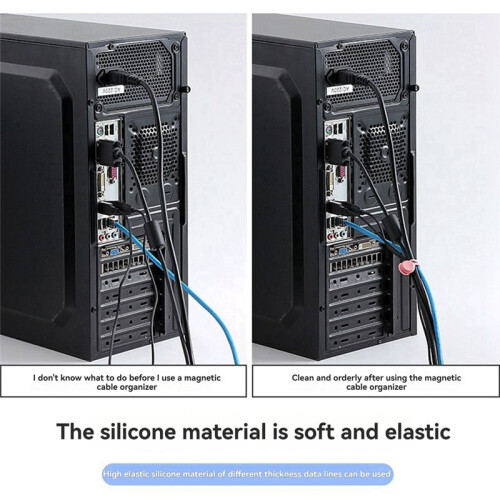 20pcs Cable Organizer Minimalist Silicone Cable Organizer for Data, Headphone, and Charging Cords Dark 1