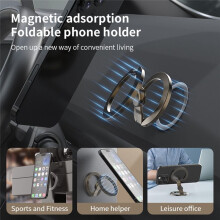Bärbart Magnetiskt Telefonstativ med Fingertoppsgyroskop Stressavlastande Leksaksskrivbordstillbehör för Hemmet och Resor B