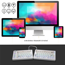 GMK70 Separates Mechanisches Gaming-Tastatur-Kit VIA/Qmk 3-Modus Kabellose Hot-Swap-Tastatur mit Dichtung