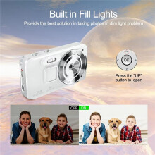 Digital Camera Autofocus 4K 20MP CCD Camera with 32GB Card 18X Zoom Anti-Shake Compact Video Camera for Student Kids